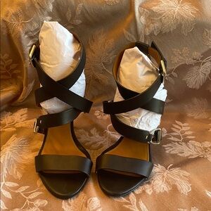 Ralph Lauren Purple Label Black Strappy Women's Sandals